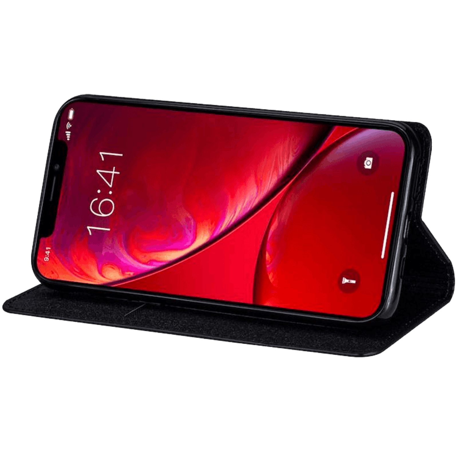 Comfycase iPhone 12 (Pro) Flash Powder Slim-Fit Flipcover Zwart