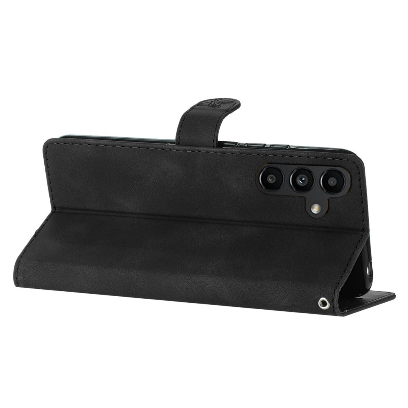 Comfycase Samsung Galaxy A56 Zacht Boek Hoesje met Gravure Zwart