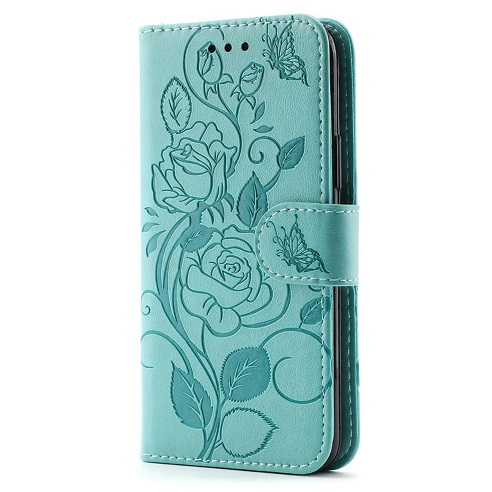Comfycase Samsung Galaxy A27 Roses Bookcase Hoesje Groen