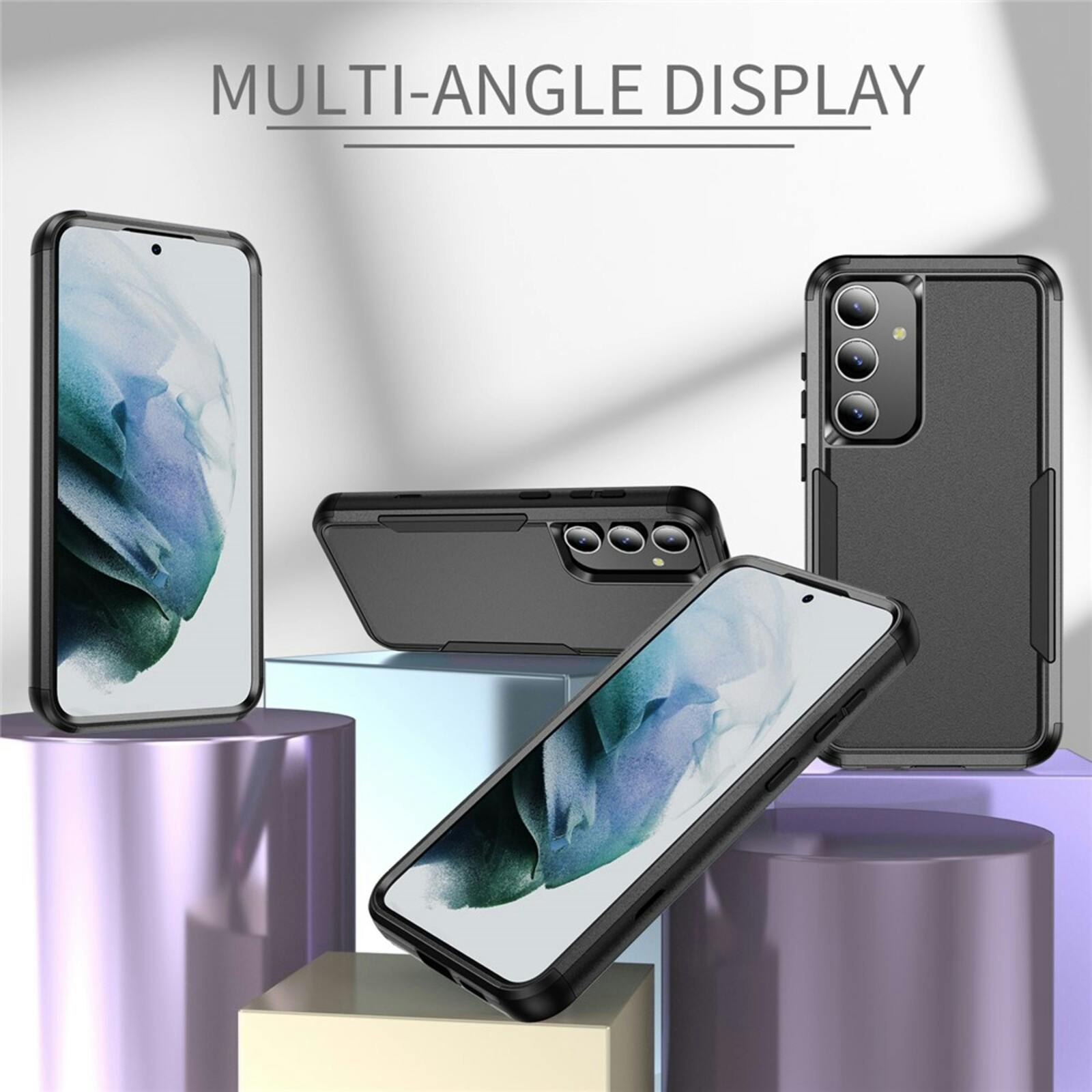 CaseBody Samsung Galaxy S24/S25 3-in-1 Shockproof Hardcase Zwart