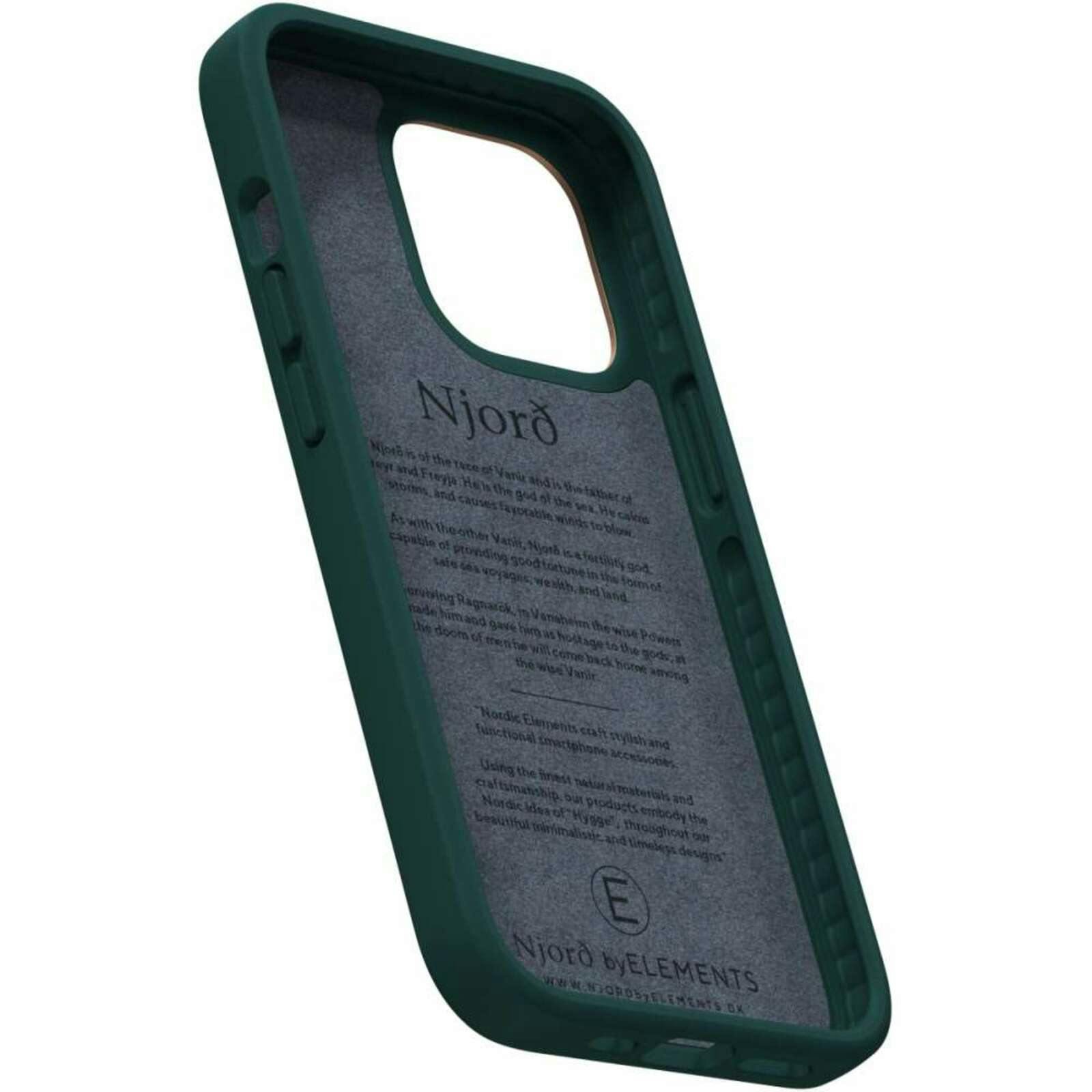 Njord byELEMENTS iPhone 13 Pro Salmon Leren Hoesje Green