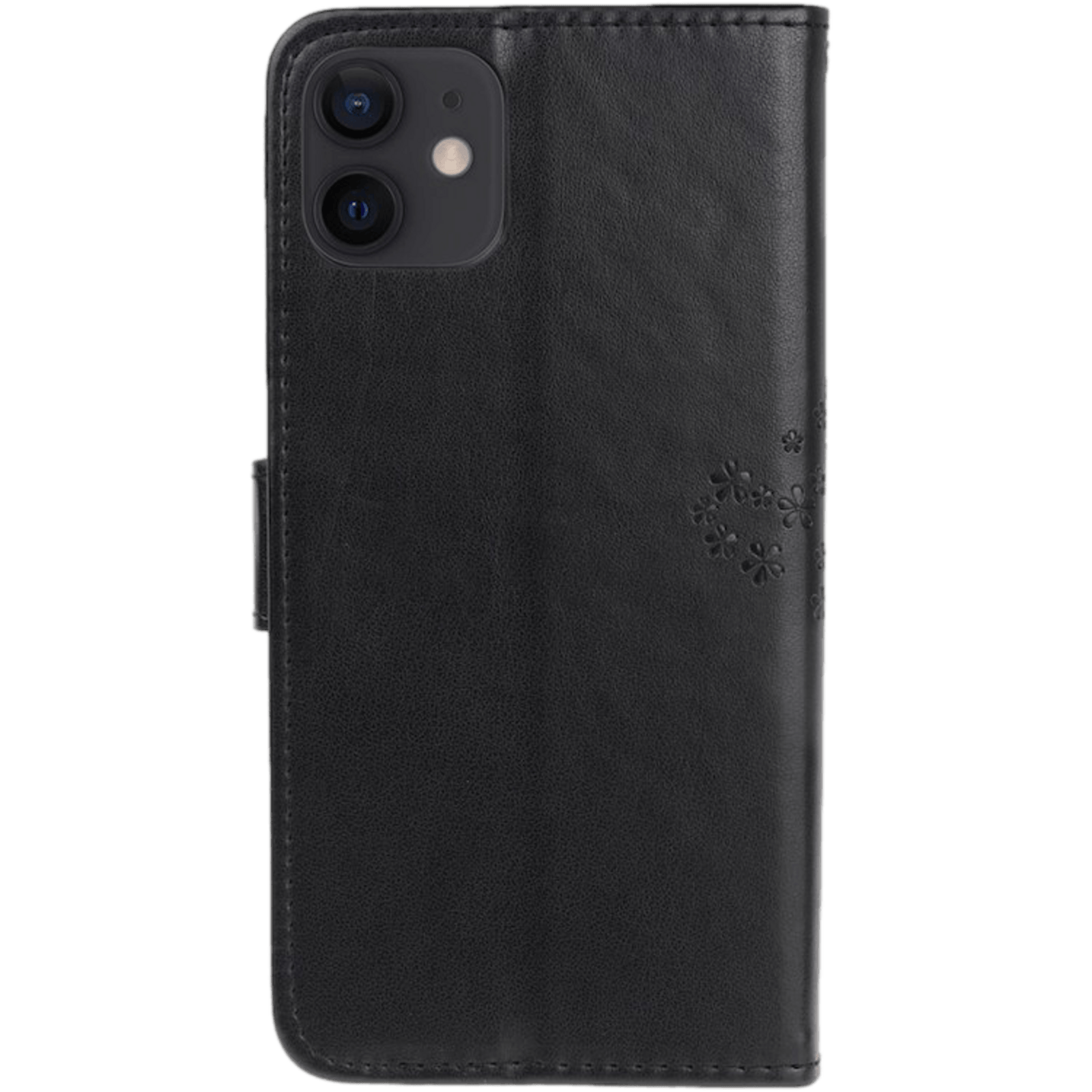 Comfycase iPhone 12 Mini Bookcase Hoesje Uiltjes Zwart