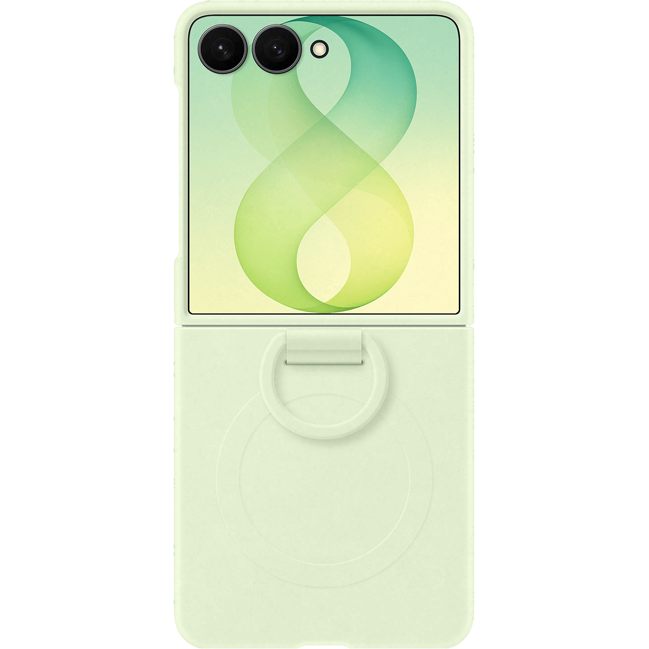 Samsung Galaxy Z Flip8 Silicone Ring Magnet Case Groen