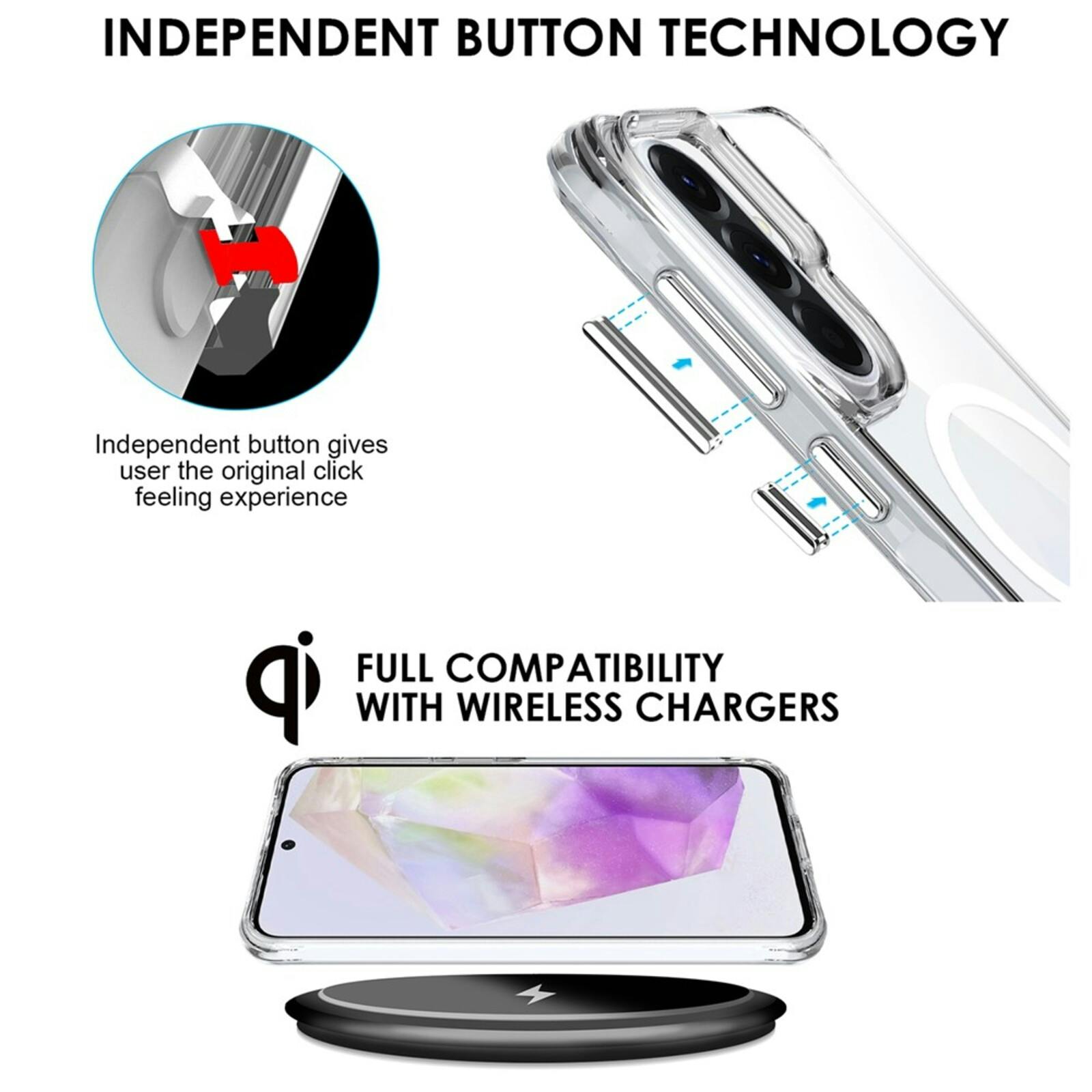 CaseBody Samsung Galaxy A57 Magnetic Clear Case Transparant