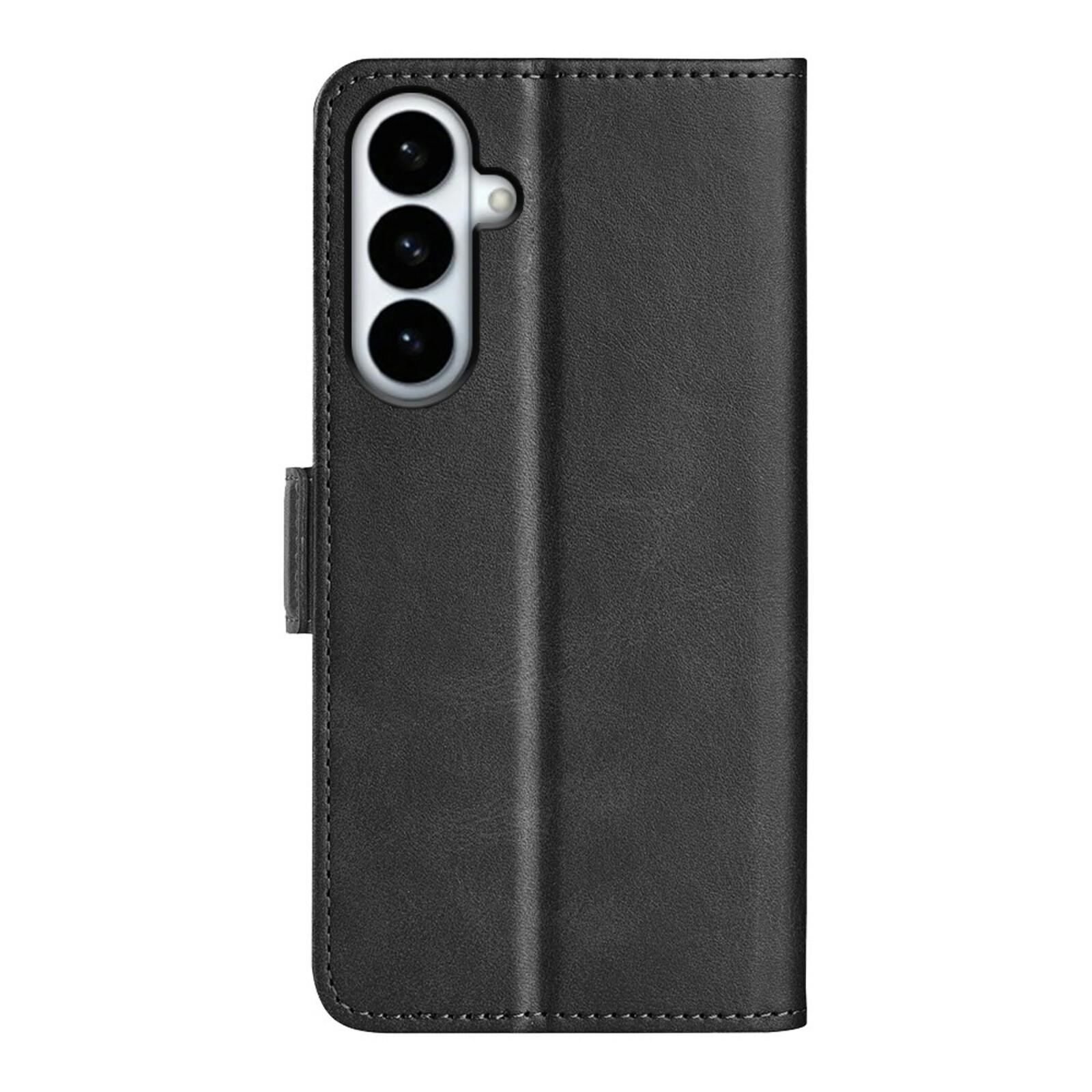 CaseBody Samsung S26 Plus Real Leather Wallet Hoesje Zwart
