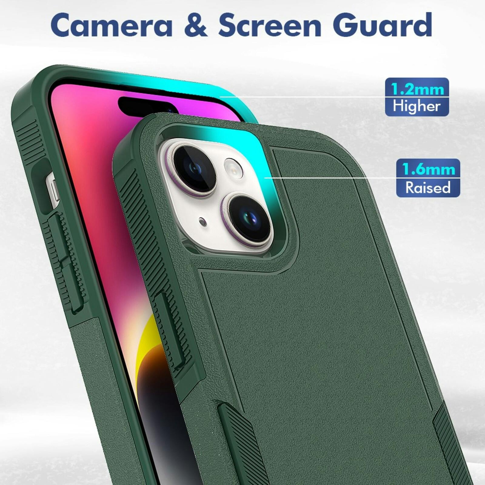 CaseBody Apple iPhone 15 Rugged Armor Back Cover Donkergroen