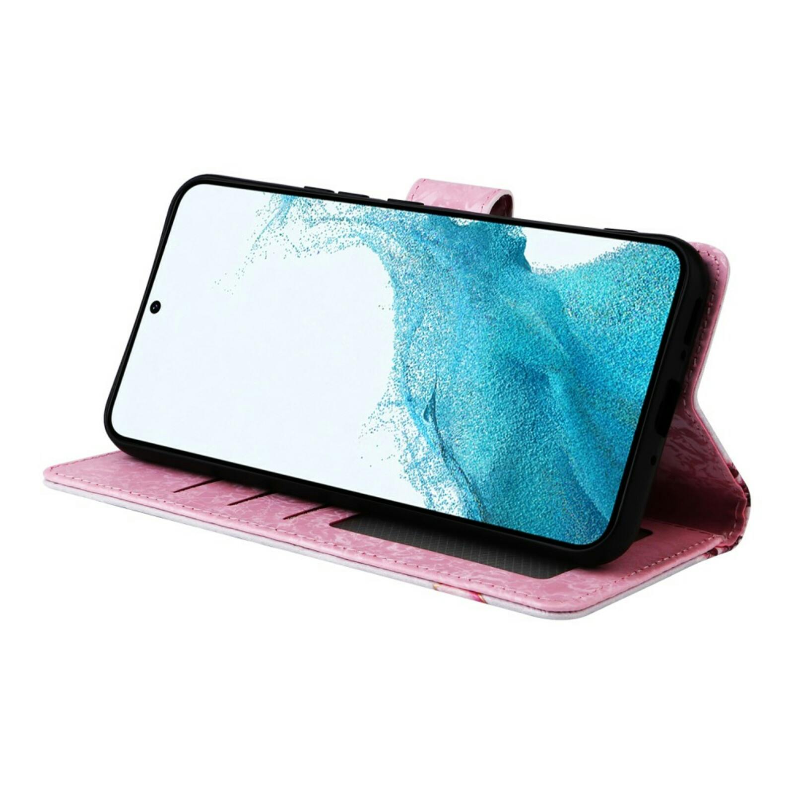 Mocaa Samsung A54 Glossy Floral Series Bookcase Roze