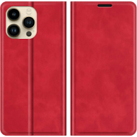 Just in Case iPhone 15 Pro Max Magnetisch Portemonnee Hoesje Rood - Voorkant & achterkant