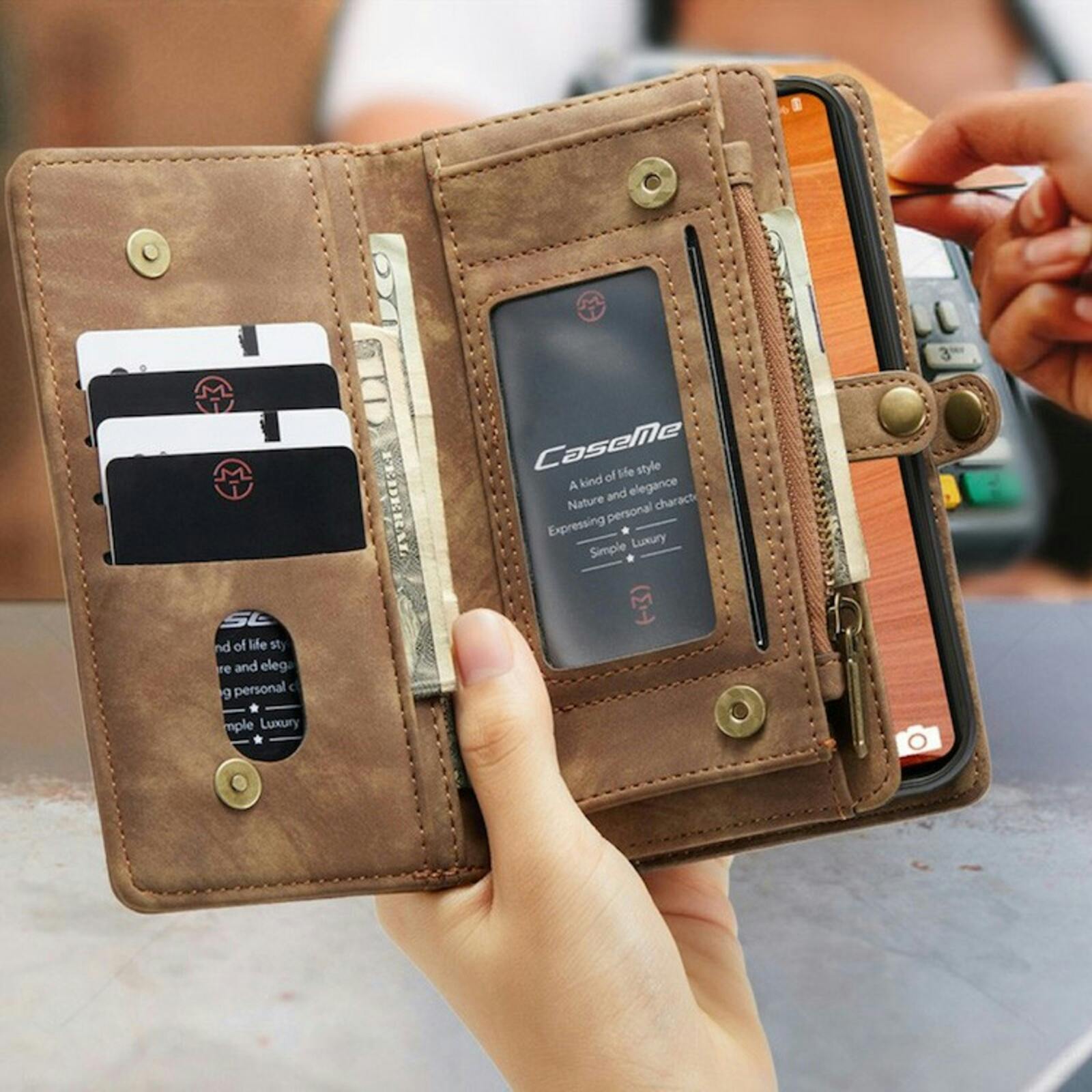 Caseme Samsung Galaxy S20 Vintage Hoesje Bruin