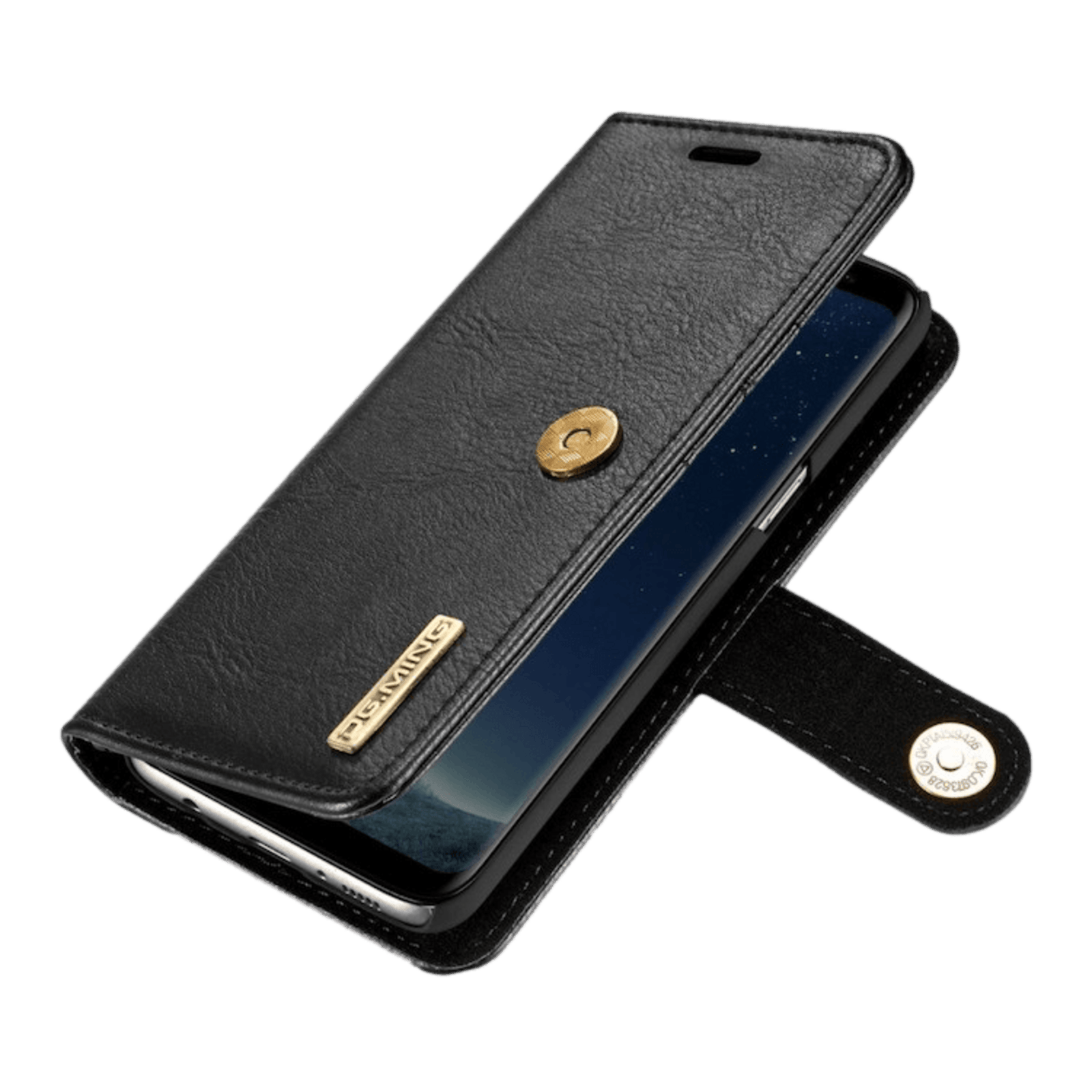 DG.MING Samsung Galaxy S8 Lederen 2-in-1 Wallet en Hoesje Zwart
