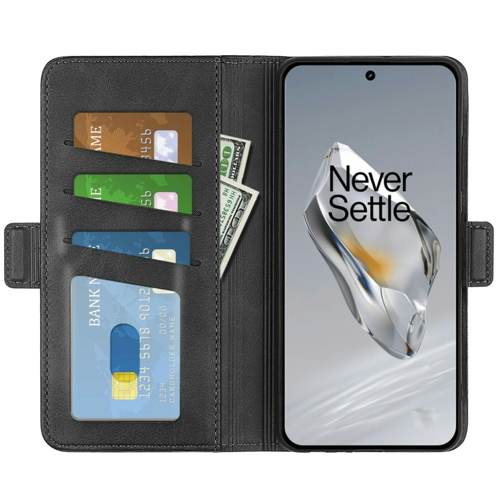 Comfycase OnePlus 12 Bookcase Hoesje Zwart