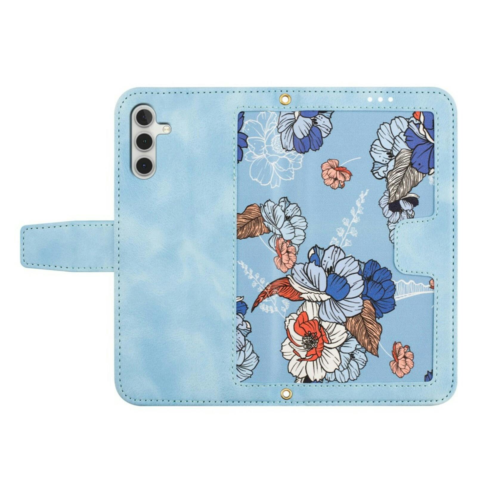 Mocaa Samsung Galaxy A16 Floral Series Bookcase Blauw