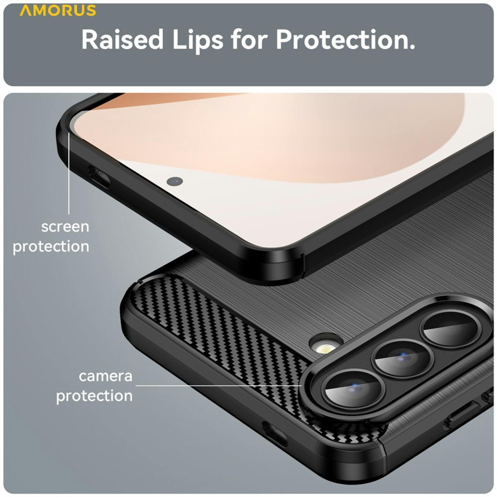 Amorus Samsung Galaxy A57 Schokbestendig Hoesje Zwart