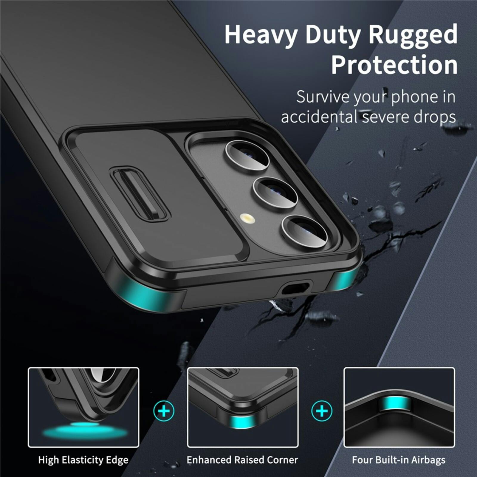 Comfycase Samsung Galaxy S26 Stevig Beschermhoesje met Camerabeschermer Zwart