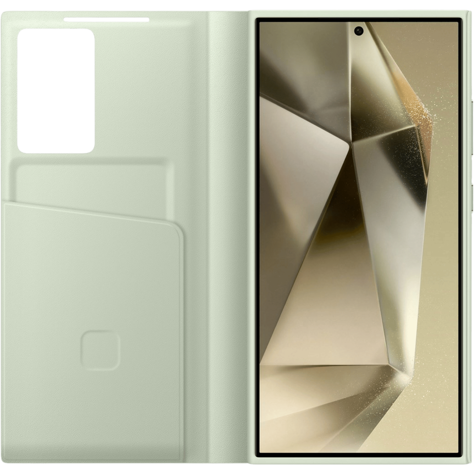 Samsung Galaxy S24 Ultra Smart View Portemonnee Hoesje Groen - Voorkant