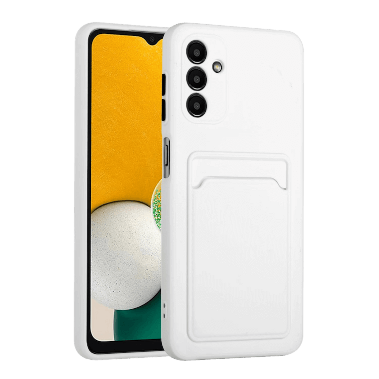 CaseBody Samsung Galaxy A14 Telefoonhoesje met Kaarthouder Wit