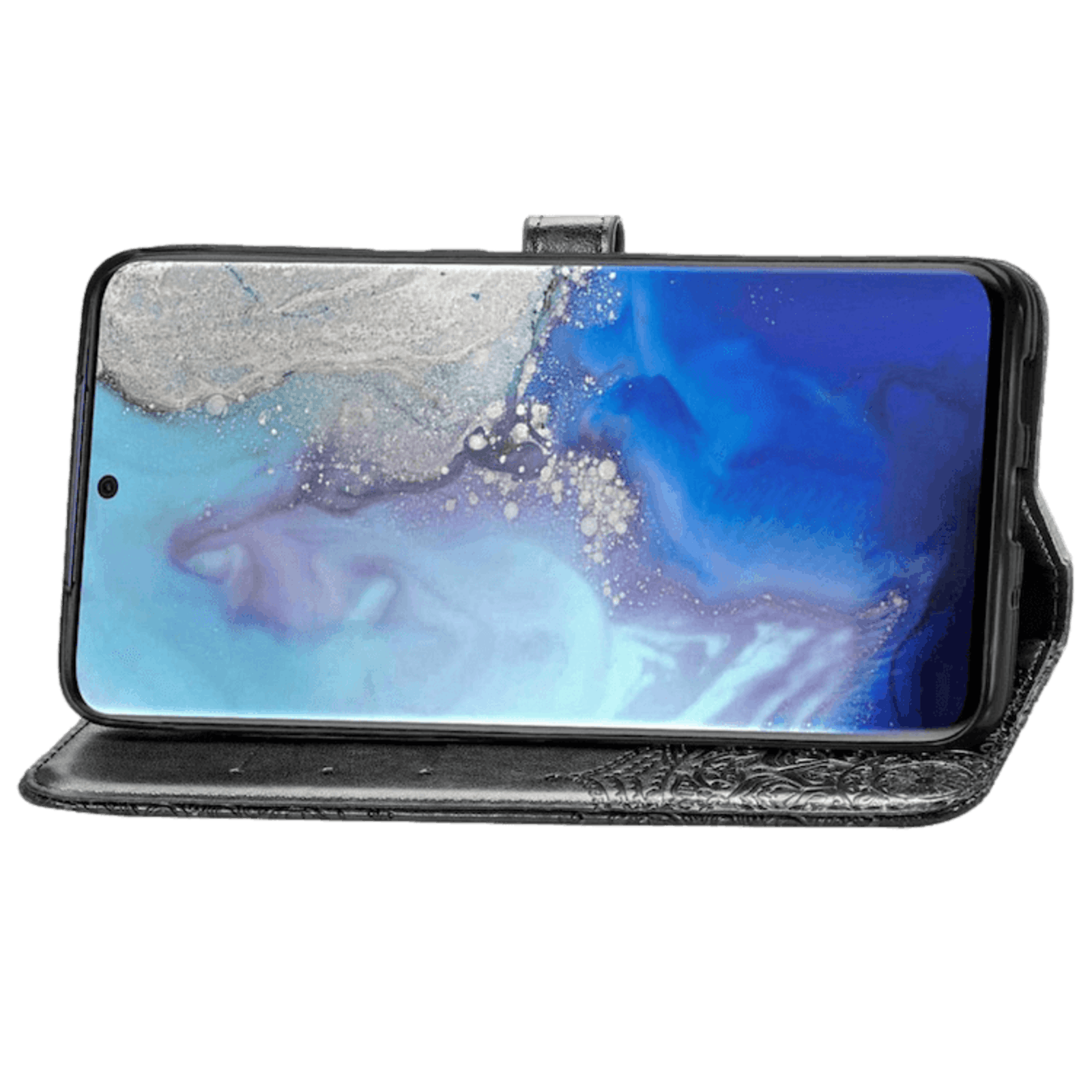 Comfycase Samsung Galaxy S20 Mandala Booklet Telefoonhoesje Zwart