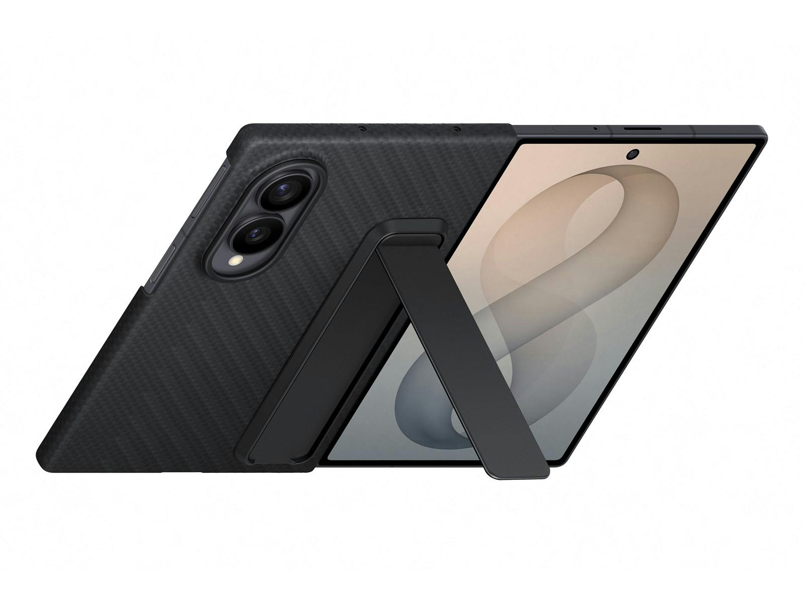 Samsung Galaxy Z Fold8 Carbon Standing Case Zwart