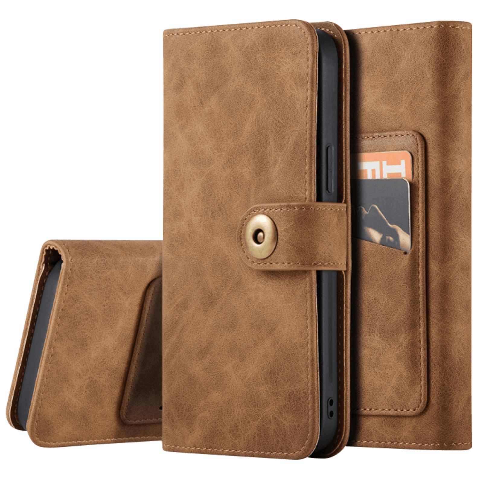 Mocaa iPhone 12 Pro Max Vintage 2-in-1 Wallet Hoesje Bruin