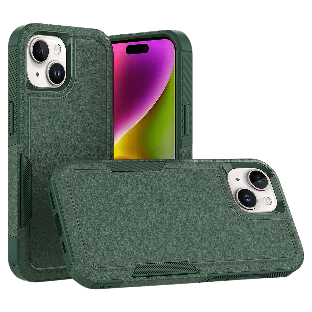 CaseBody Apple iPhone 15 Rugged Armor Back Cover Donkergroen