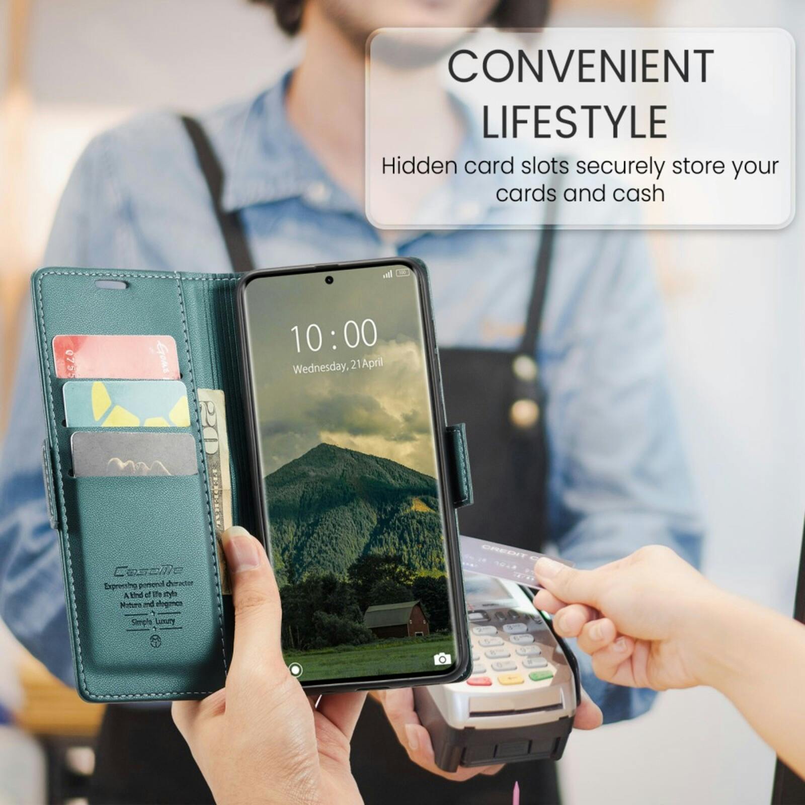 Caseme Xiaomi Redmi Note 14 Pro(+) Bookcase Hoesje Turqoise