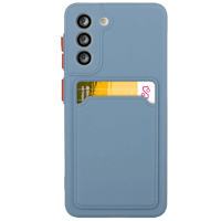CaseBody Samsung Galaxy A34 Telefoonhoesje met Kaarthouder Grijsblauw
