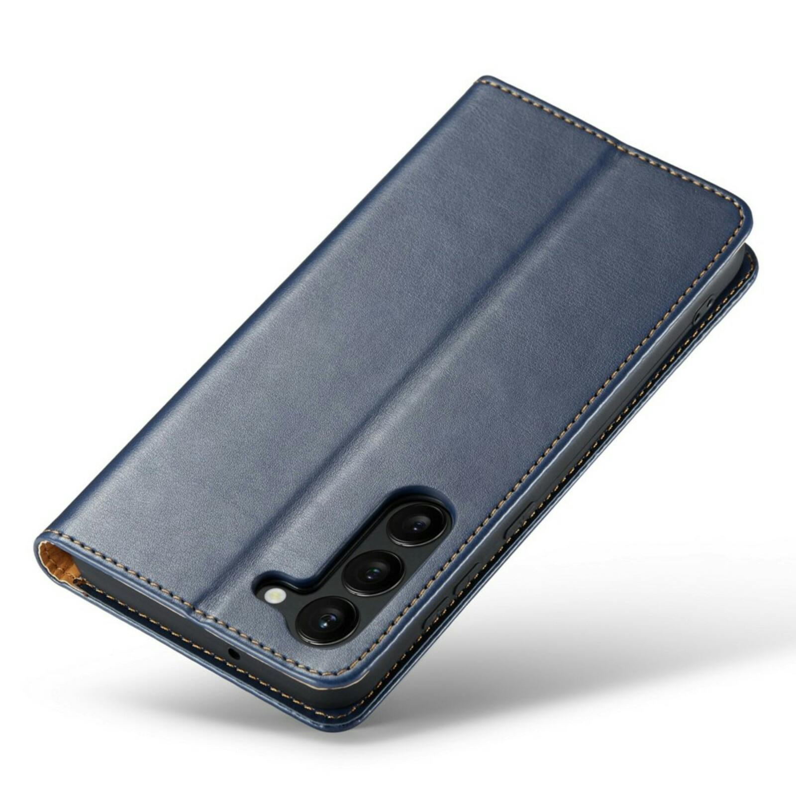 Fierre Shann Samsung Galaxy S24 Slim Wallet Hoesje Blauw