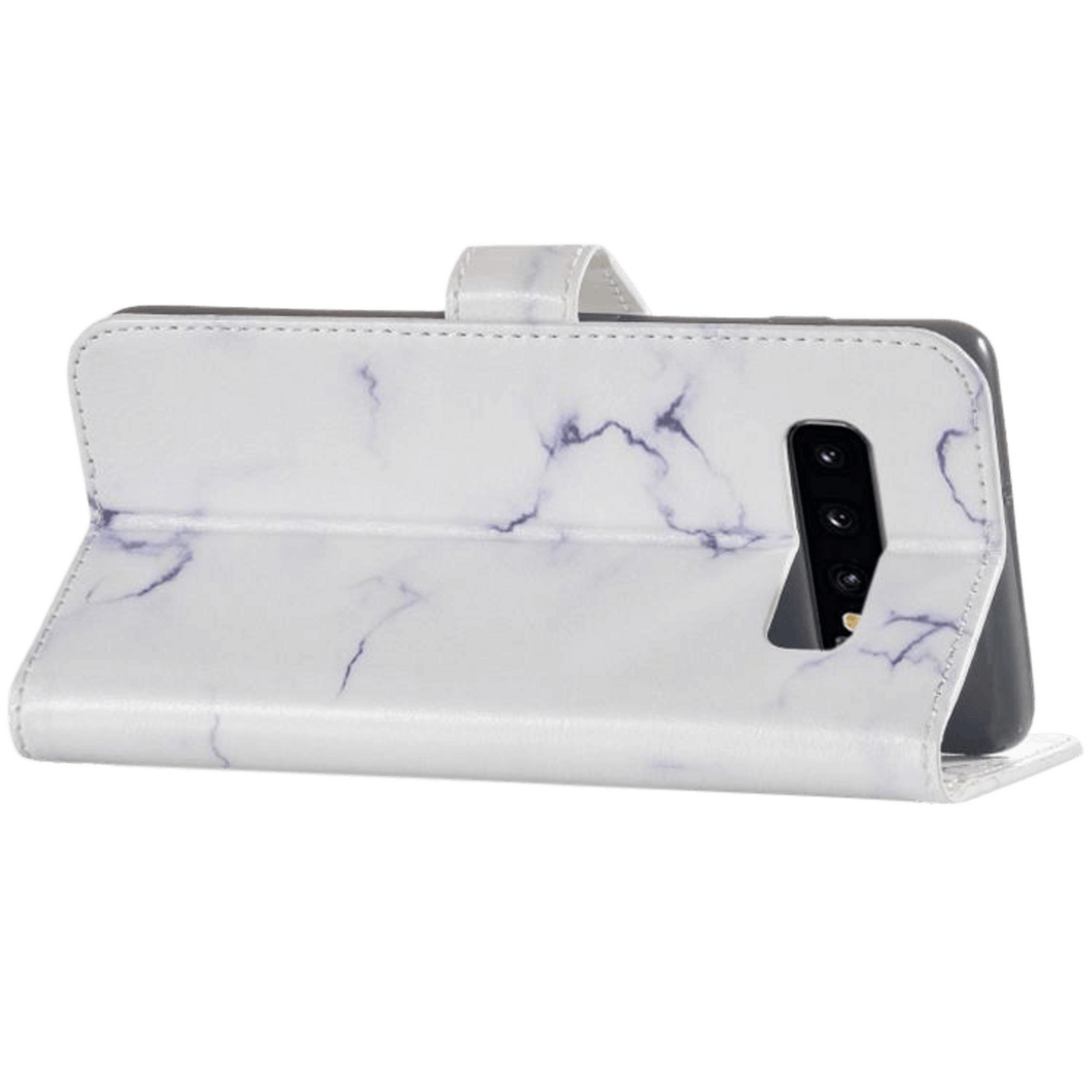 Comfycase Samsung Galaxy S10 Plus Marmer Bookcase Hoesje Wit