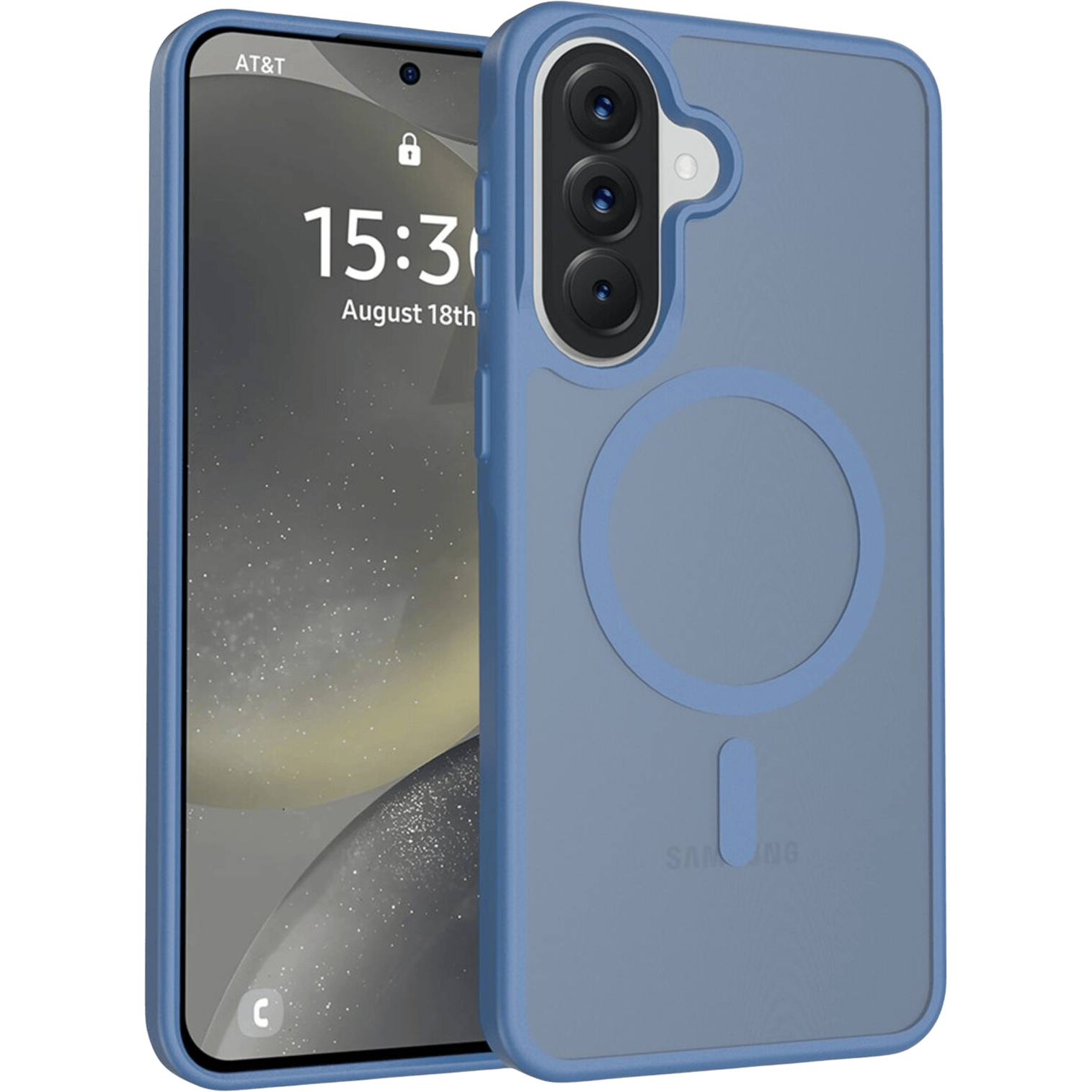 CaseBody Samsung Galaxy A57 Slim Anti-Shock MagSafe Hoesje Blauw