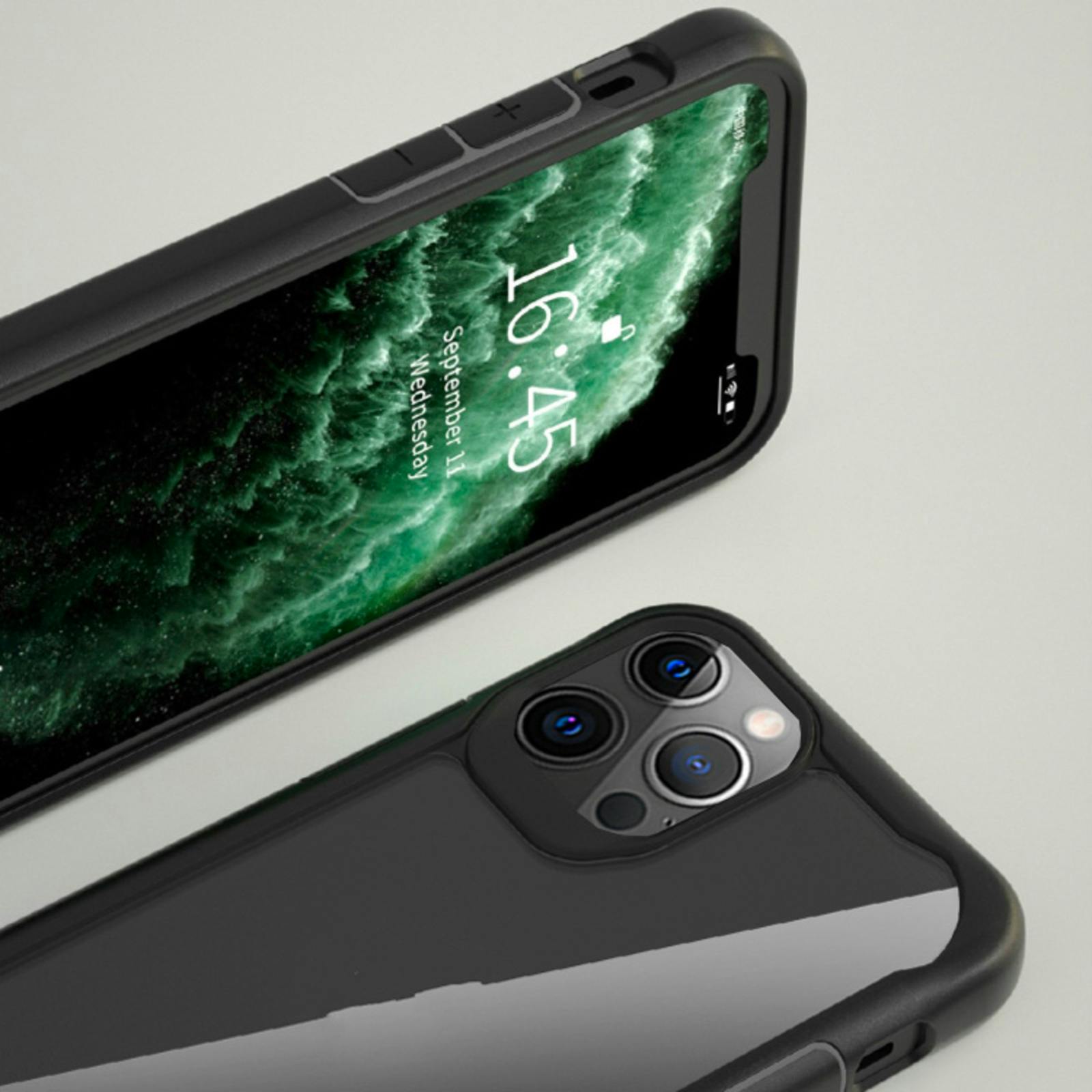 CaseBody iPhone 12 Pro Max Anti-Val Schokbestendig Slank Luxe Hoesje Zwart