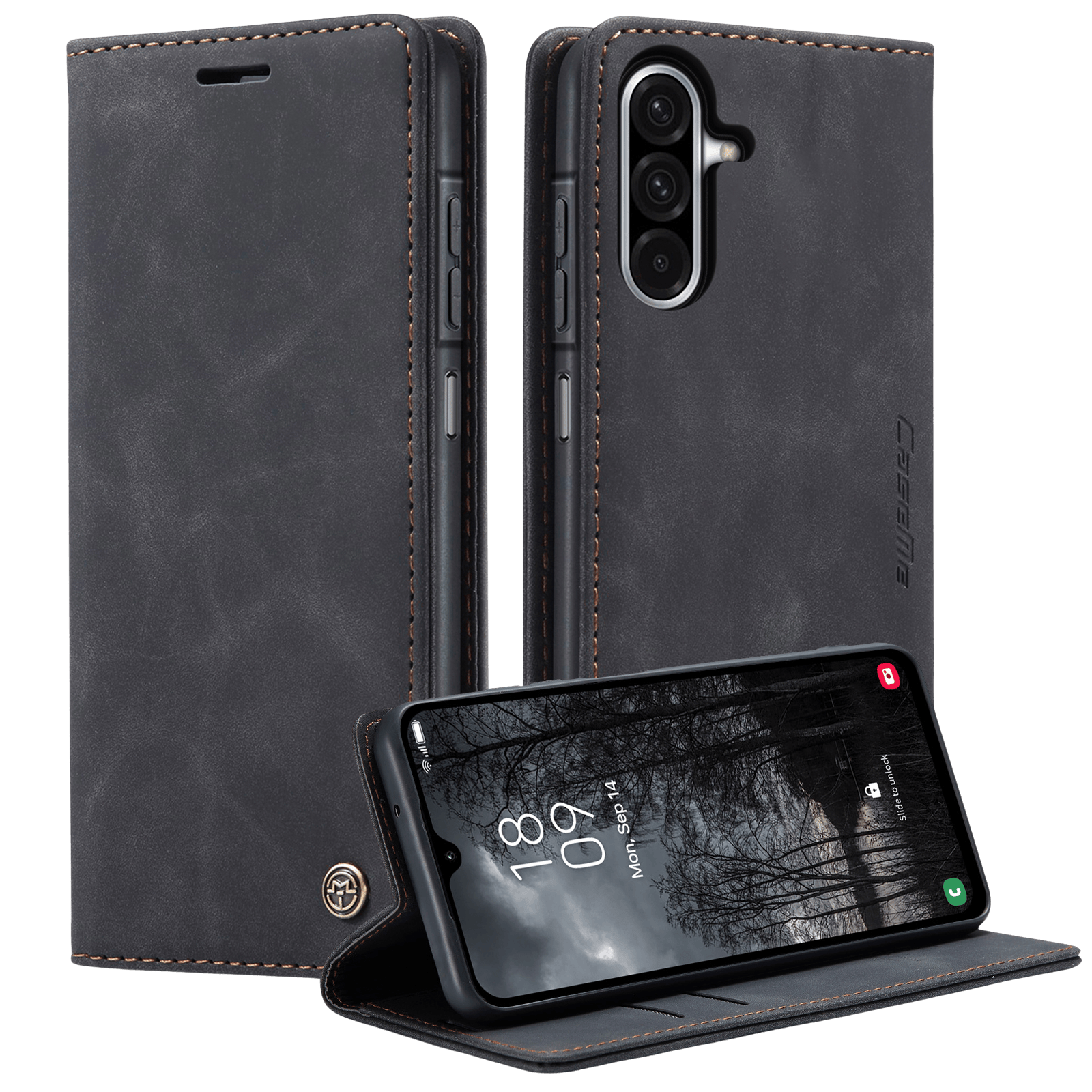 Caseme Samsung Galaxy A37 Business Bookcase Hoesje Zwart
