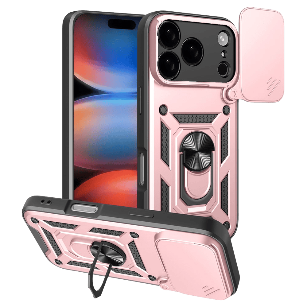 CaseBody Apple iPhone 17 Pro Shield Case met Camera-schuif Roze