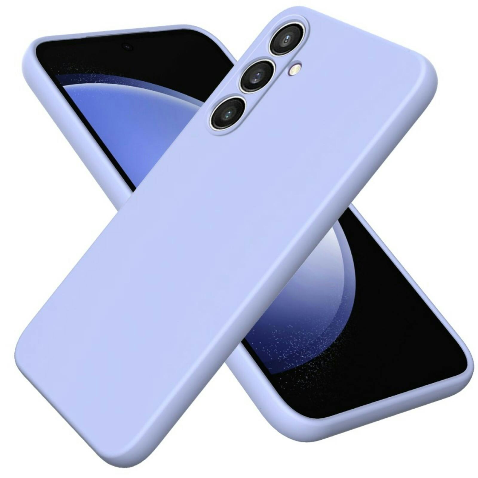 Mocaa Samsung Galaxy S24 FE Smooth Siliconen Hoesje Met Koord Paars