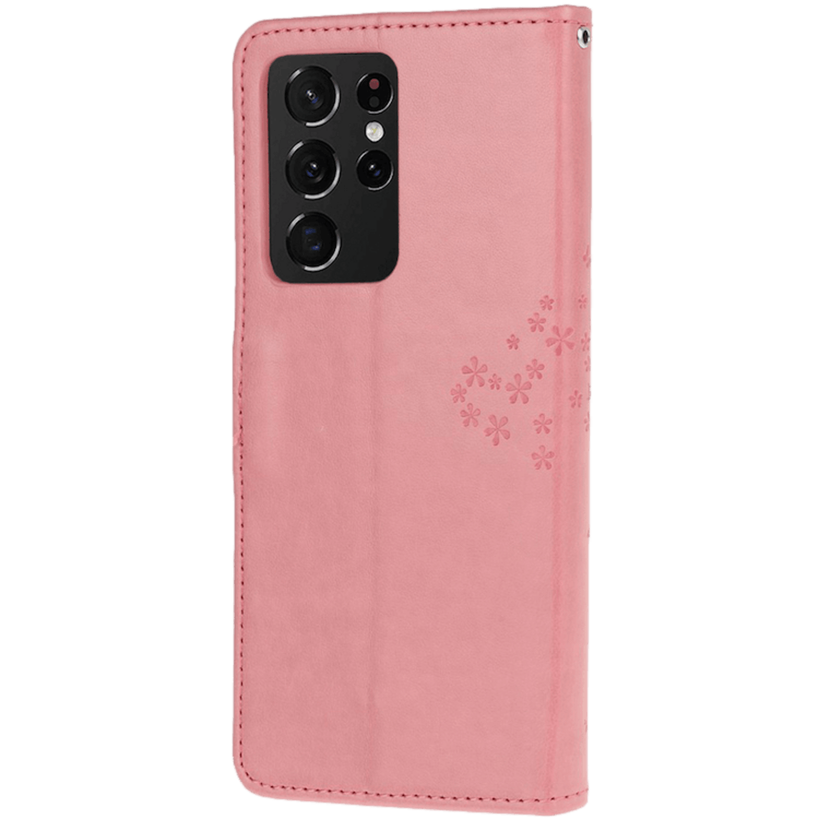 Comfycase Samsung Galaxy S21 Ultra Uiltjes Bookcase Hoesje Roze