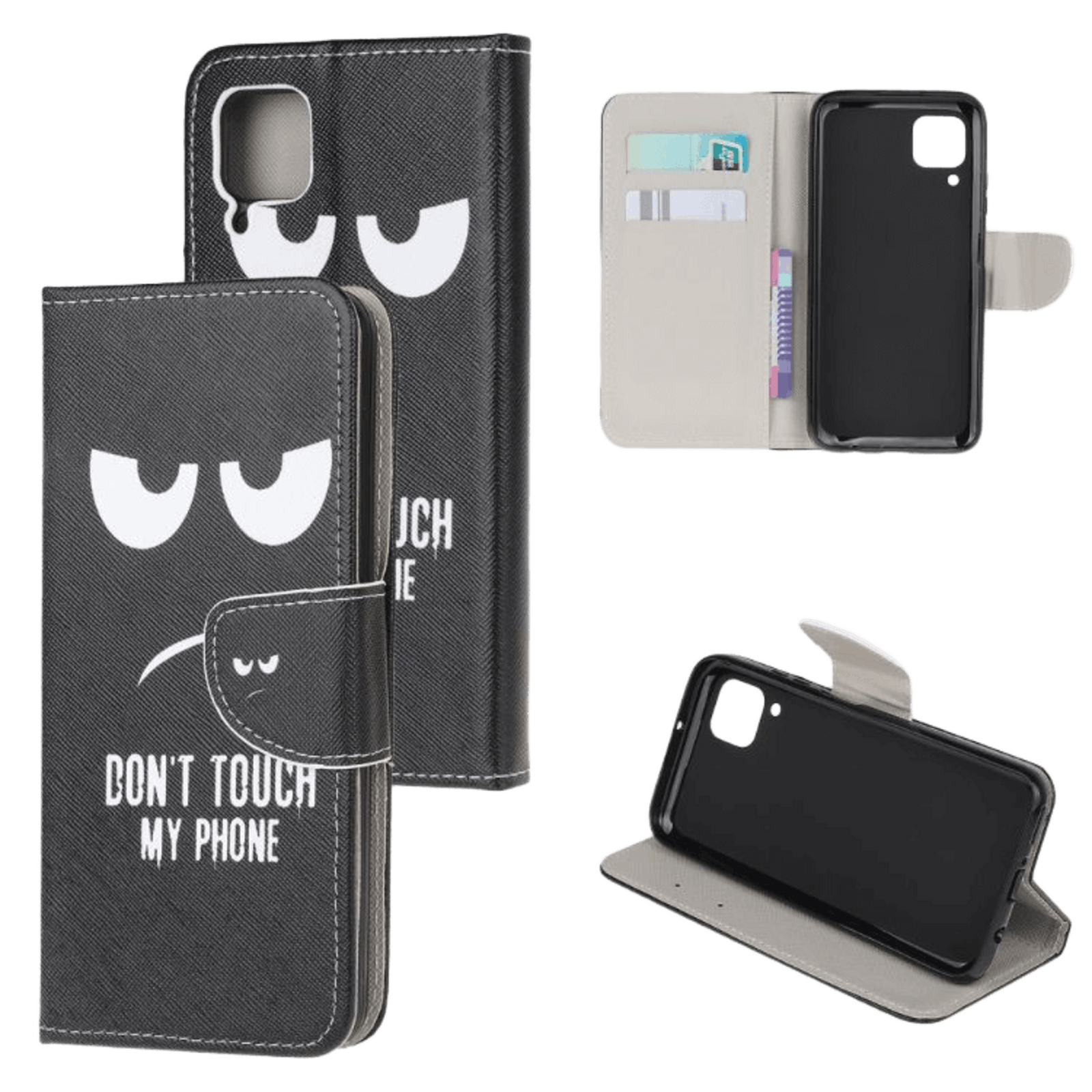 Comfycase Huawei P40 Lite Don't touch my bookcase hoesje Zwart