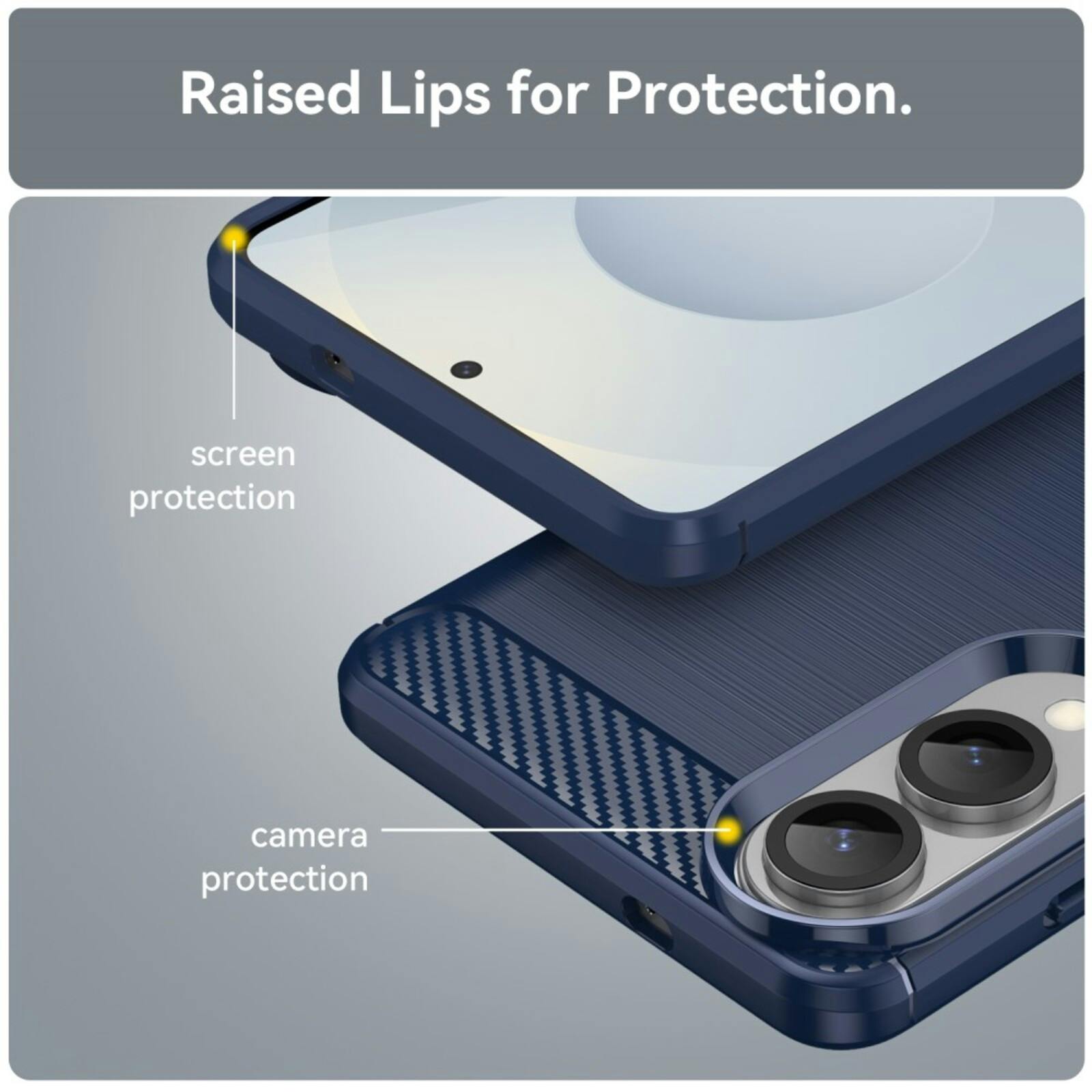 Mocaa Samsung Galaxy S25 Edge Schokbestendig Hoesje Blauw