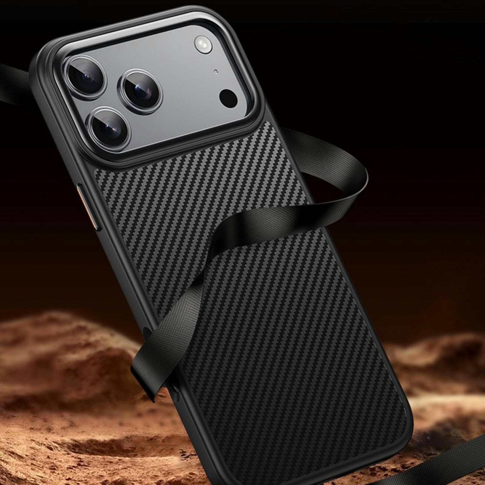 Mocaa Apple iPhone 17 Pro Max Slim Carbon Pantser MagSafe Case Zwart