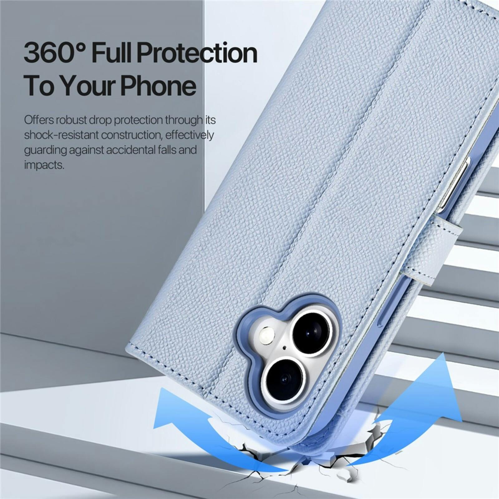 DUX DUCIS Apple iPhone 17 Premium 2-in-1 Bookcase met MagSafe Hoesje Lichtblauw