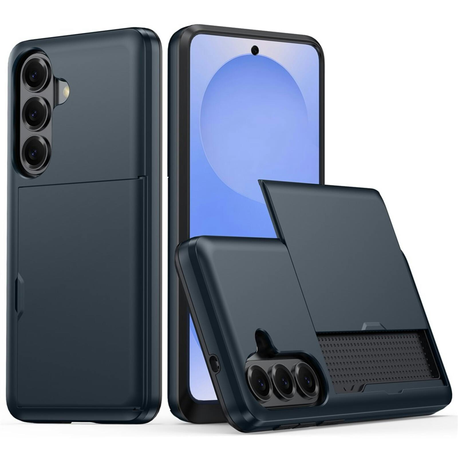 Amorus Samsung Galaxy S26 Plus Hoesje met Pashouder Blauw