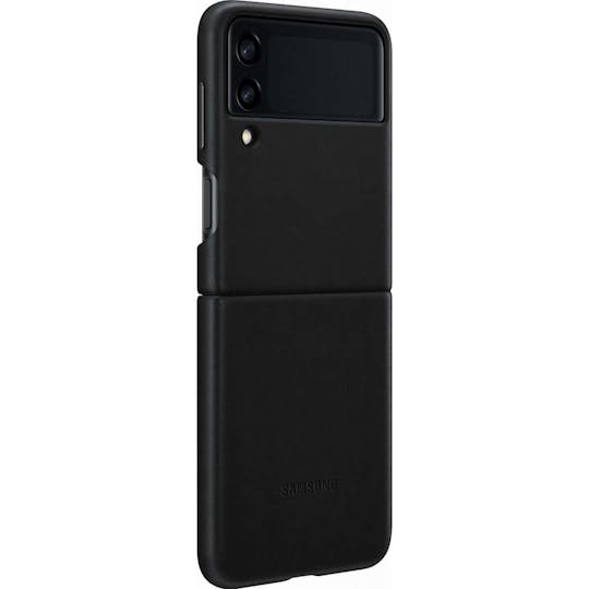 Samsung Galaxy Z Flip3 Leather Cover Black