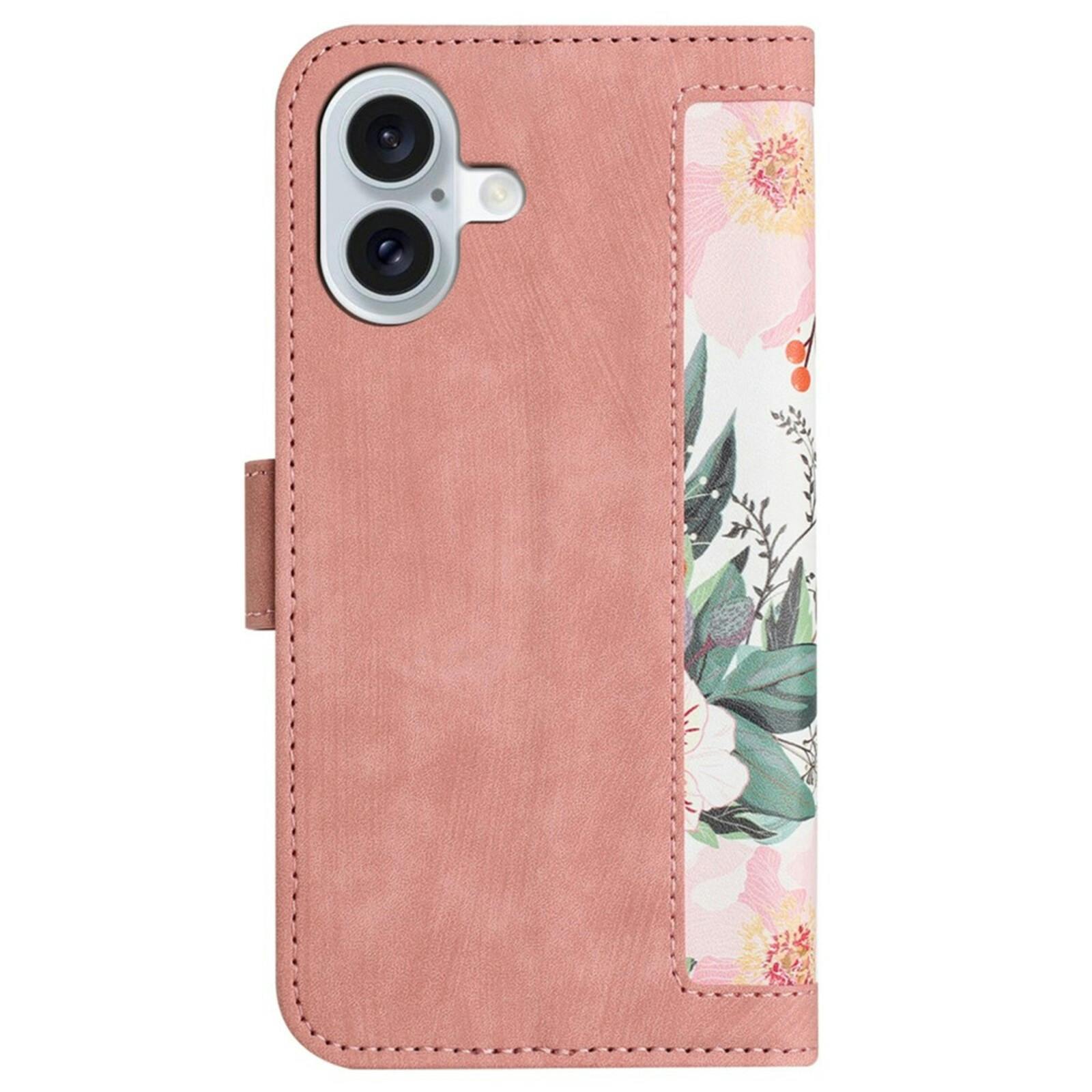 Mocaa Apple iPhone 16 Floral Series Bookcase Roze