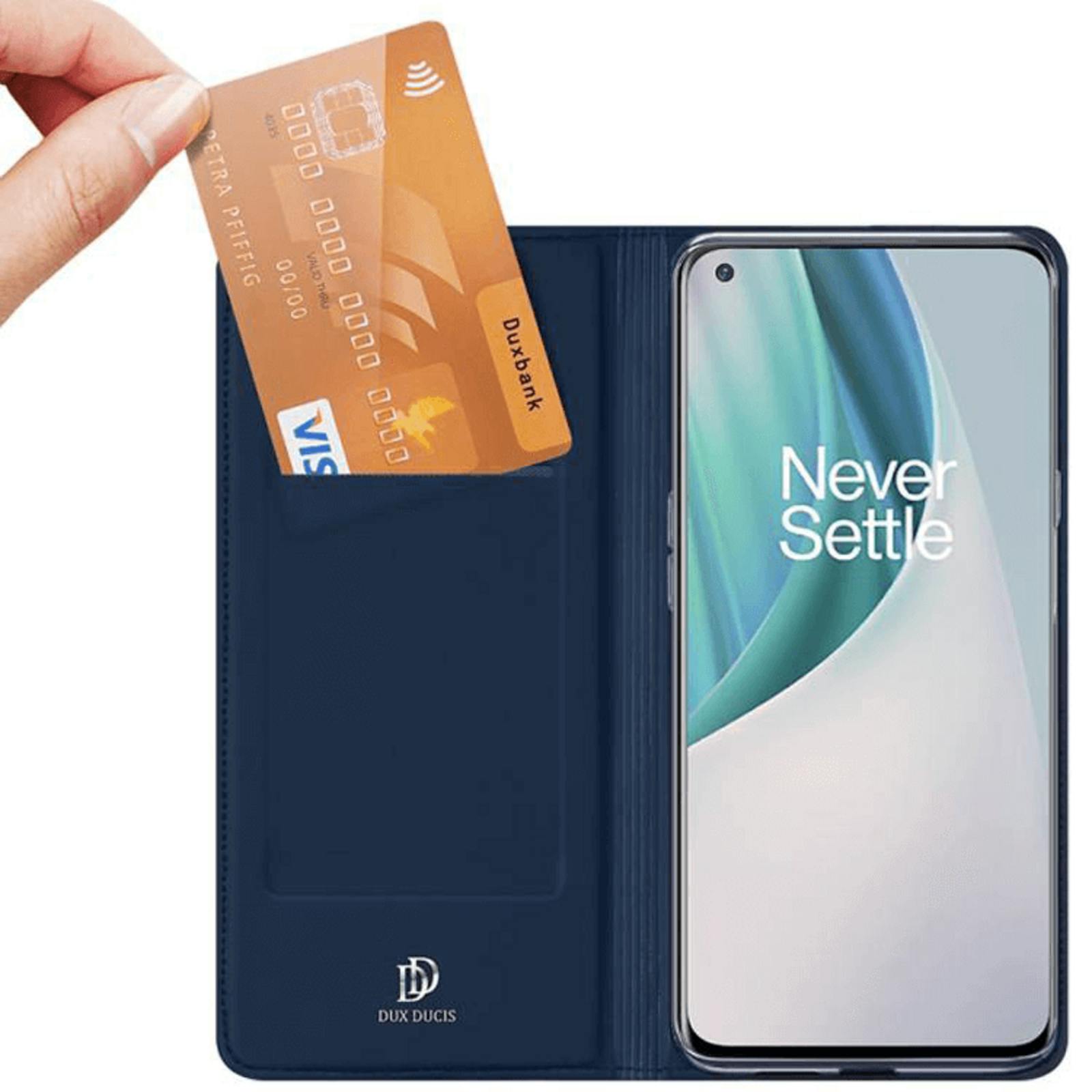 DUX DUCIS OnePlus Nord N10 Skin Pro Flip Case Hoesje Blauw