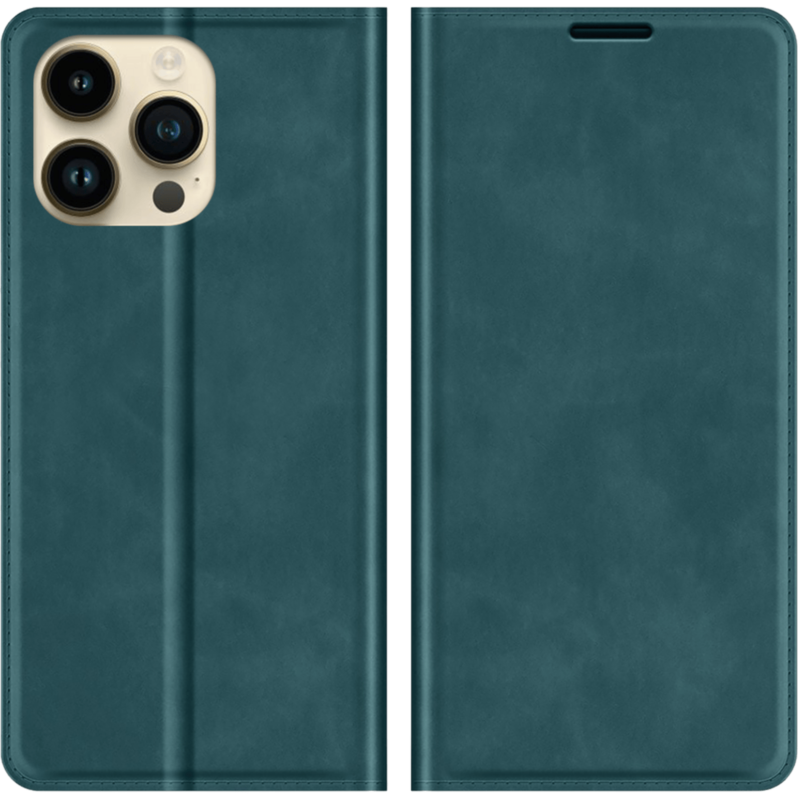 Just in Case iPhone 15 Pro Max Magnetisch Portemonnee Hoesje Groen - Voorkant & achterkant