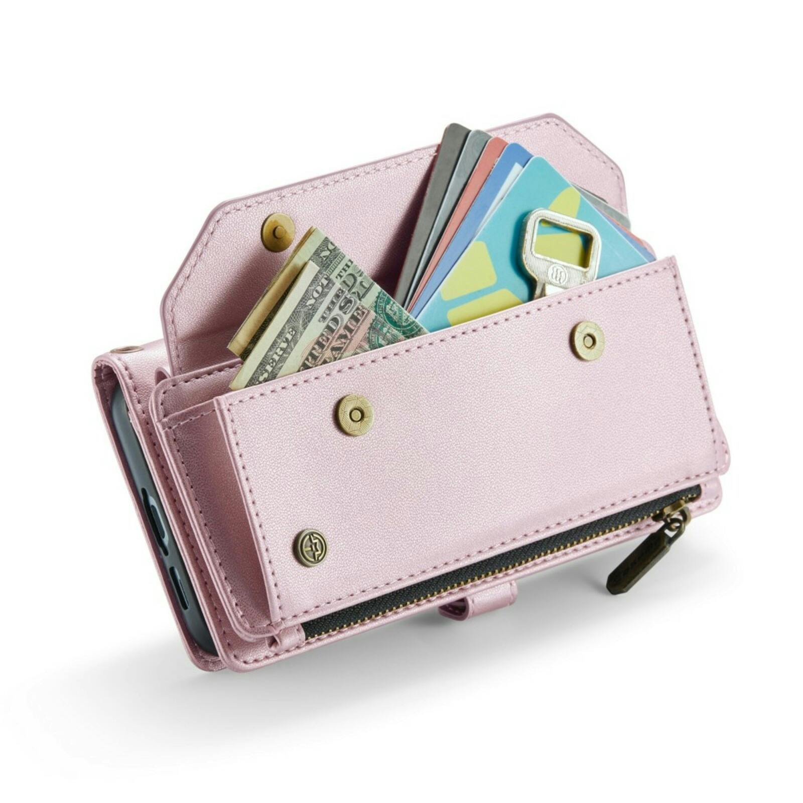 Caseme Samsung S23 FE Clutch Wallet met Koord Roze