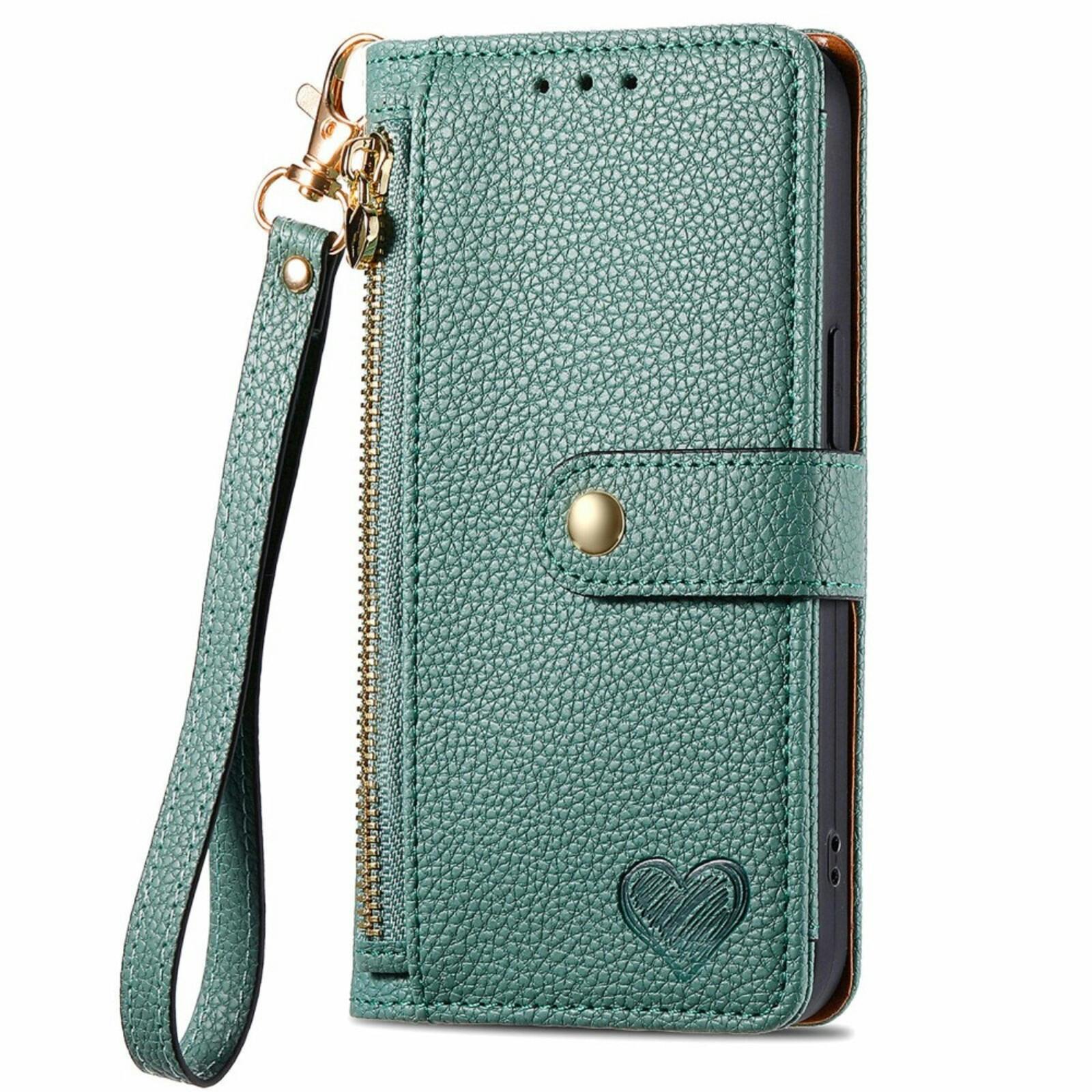 Mocaa Samsung Galaxy S24 Love Heart Wallet Hoesje Groen