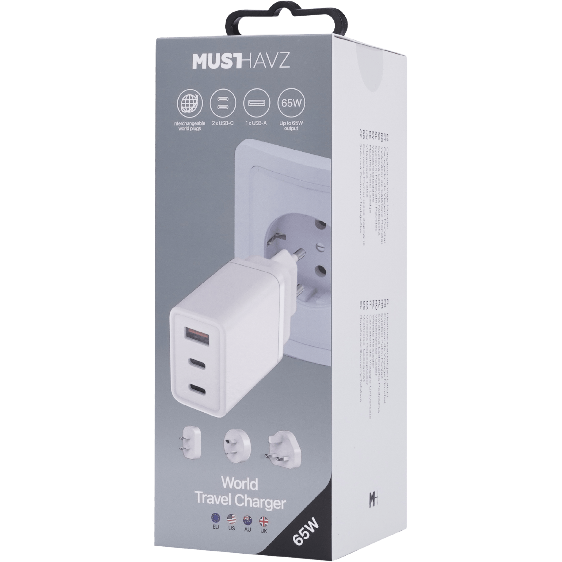 Musthavz Wereld Reisoplader PD 65W Wit