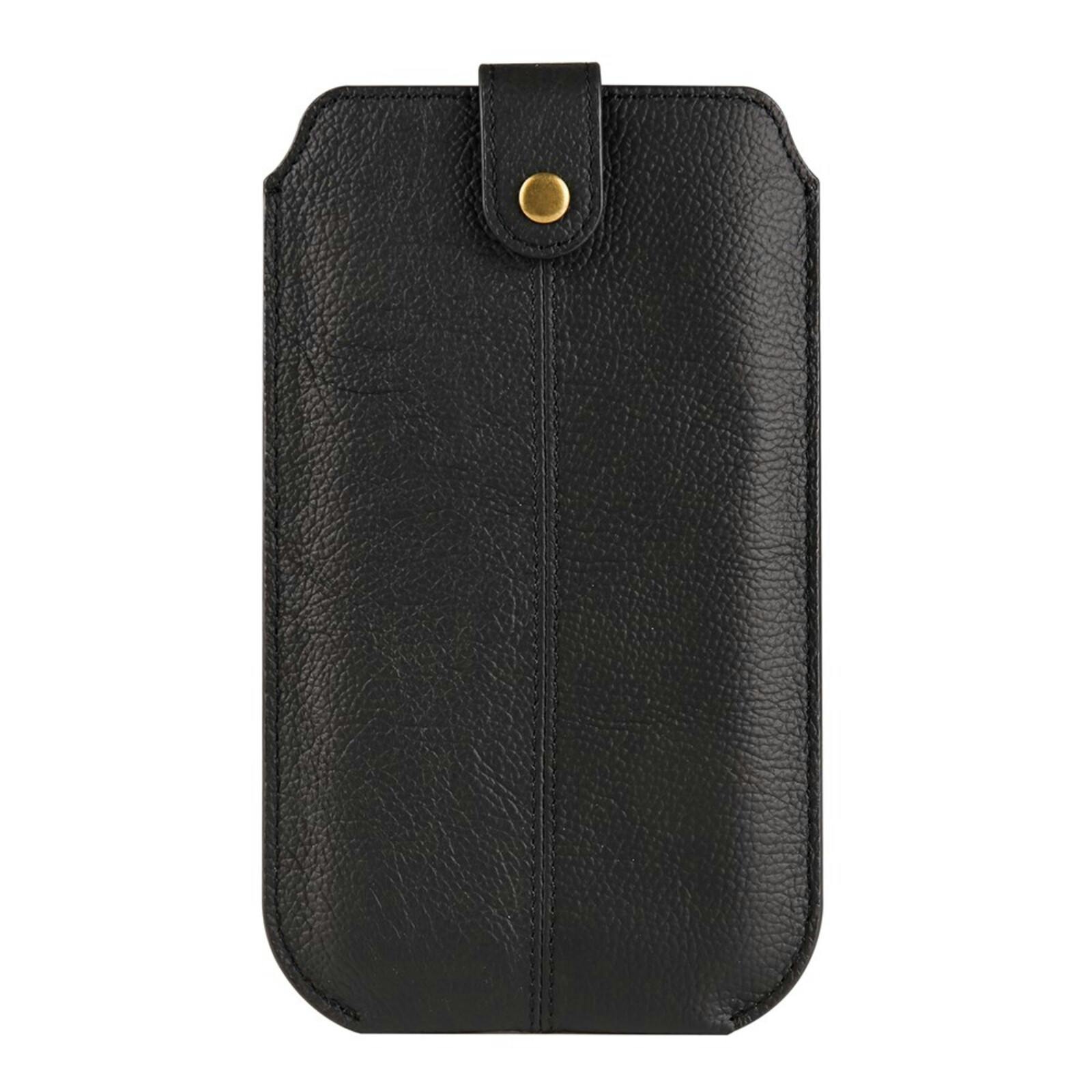 Comfycase Echt Lederen Opberghoesje Zwart XL