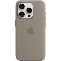Apple iPhone 15 Pro MagSafe Siliconen Hoesje Bruin - Voorkant