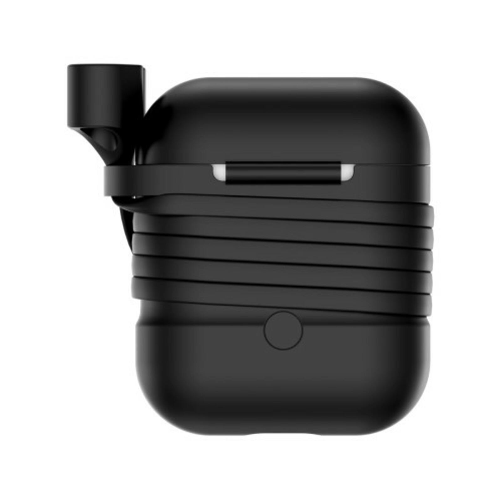 Baseus Luxe AirPods 1/2 Case met Anti-Lost Strap Zwart