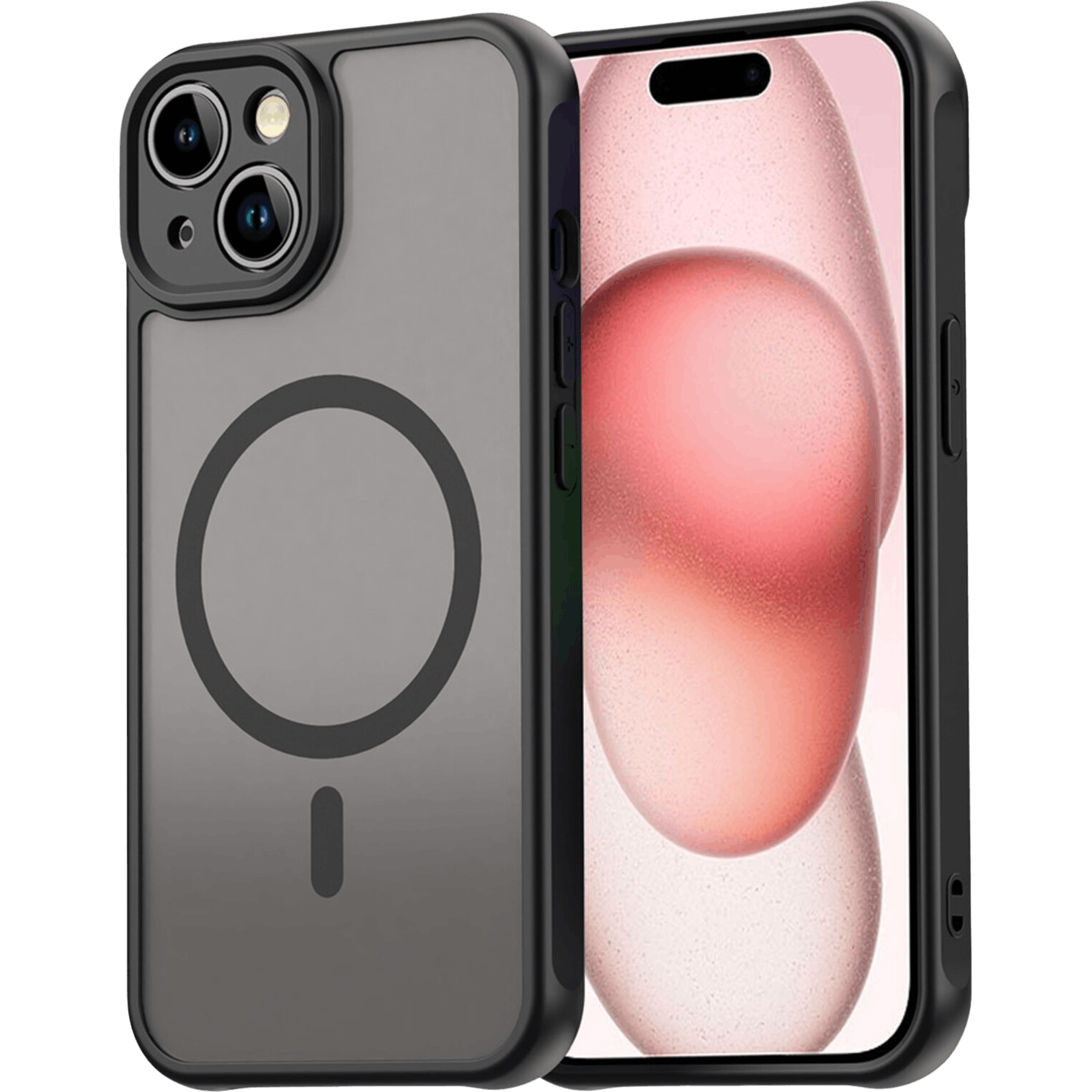 Mocaa Apple iPhone 15 Slim Anti-Shock MagSafe Hoesje Zwart